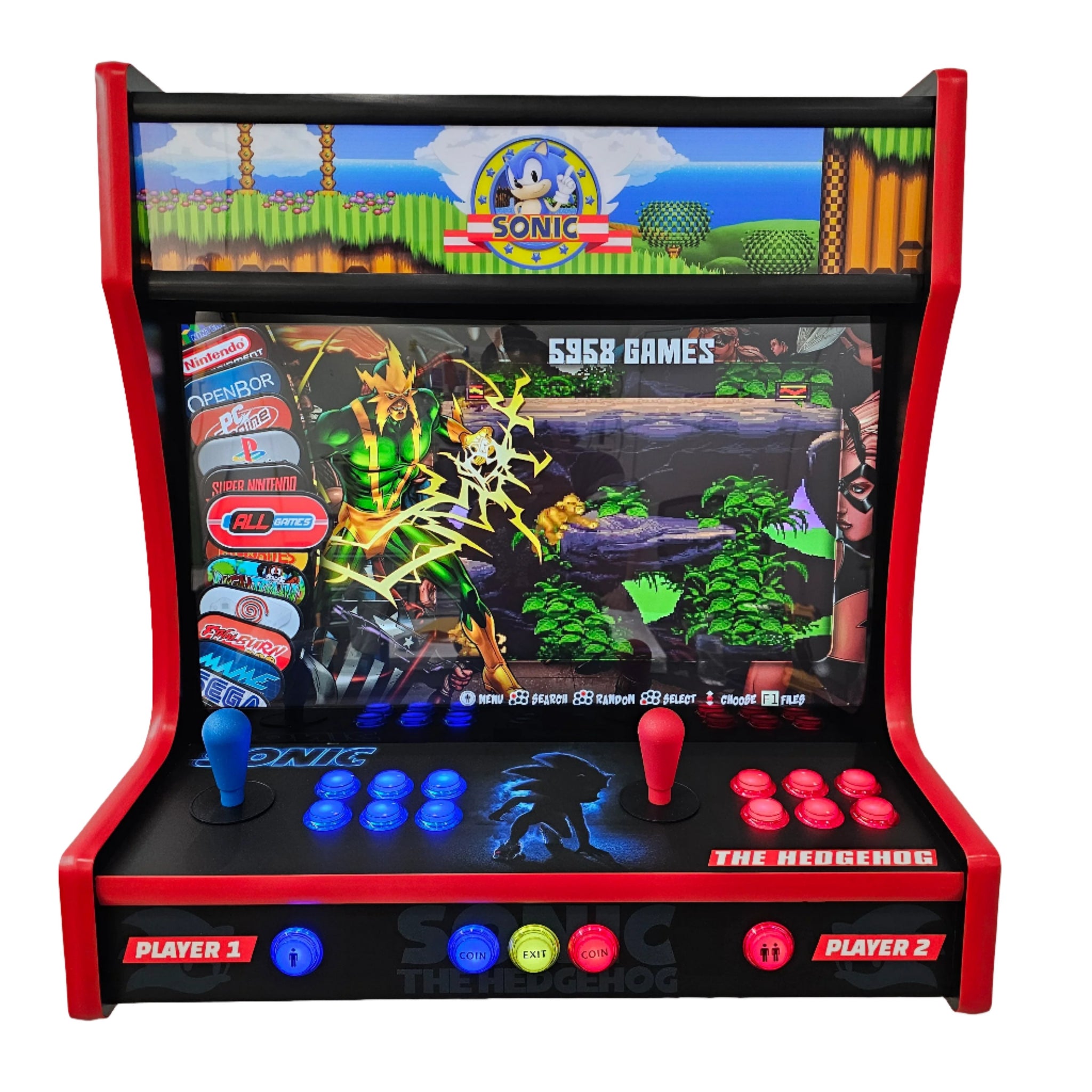 Sonic Themed Wall Mounted Arcade Machine – Quarterless