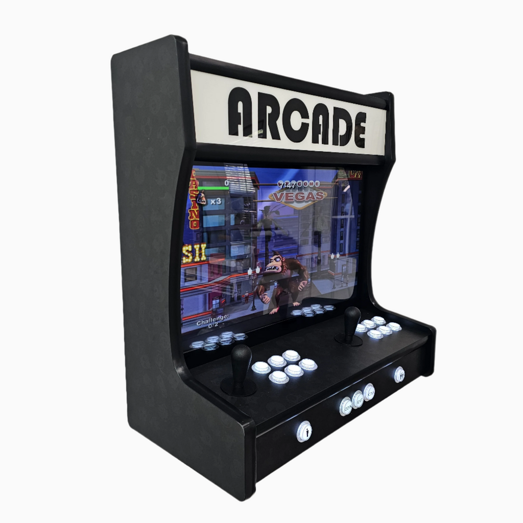 Black Patterned Wall Mountable Arcade Machine