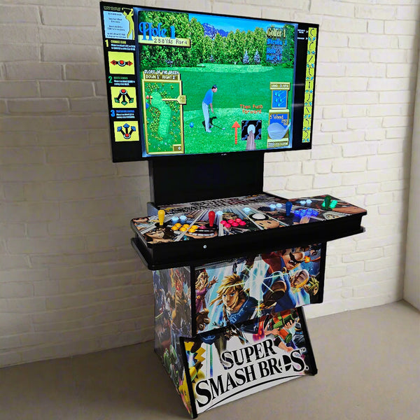 4 Player Arcade Pedestal with attached TV stand