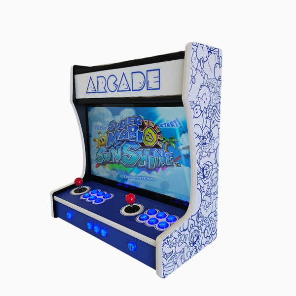 Blue Patterned Wall Mountable Arcade Machine