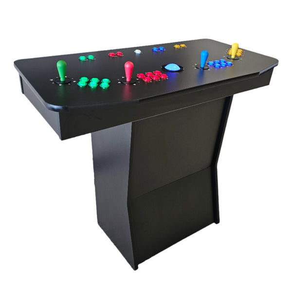 Multicolored LED Buttons - 4 Player Pedestal Arcade Machine