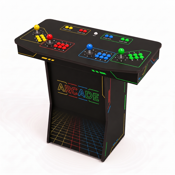 Arcade Multicolored Theme- 4 Player Pedestal Arcade Machine