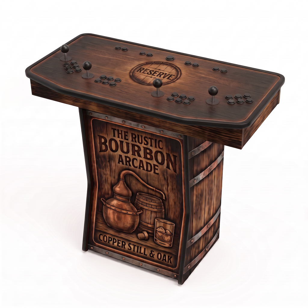 Rustic Bourbon - 4 Player Pedestal Arcade Machine