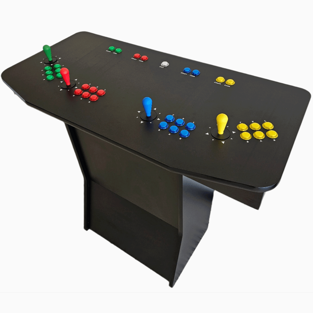 Multicolored LED Buttons - 4 Player Pedestal Arcade Machine