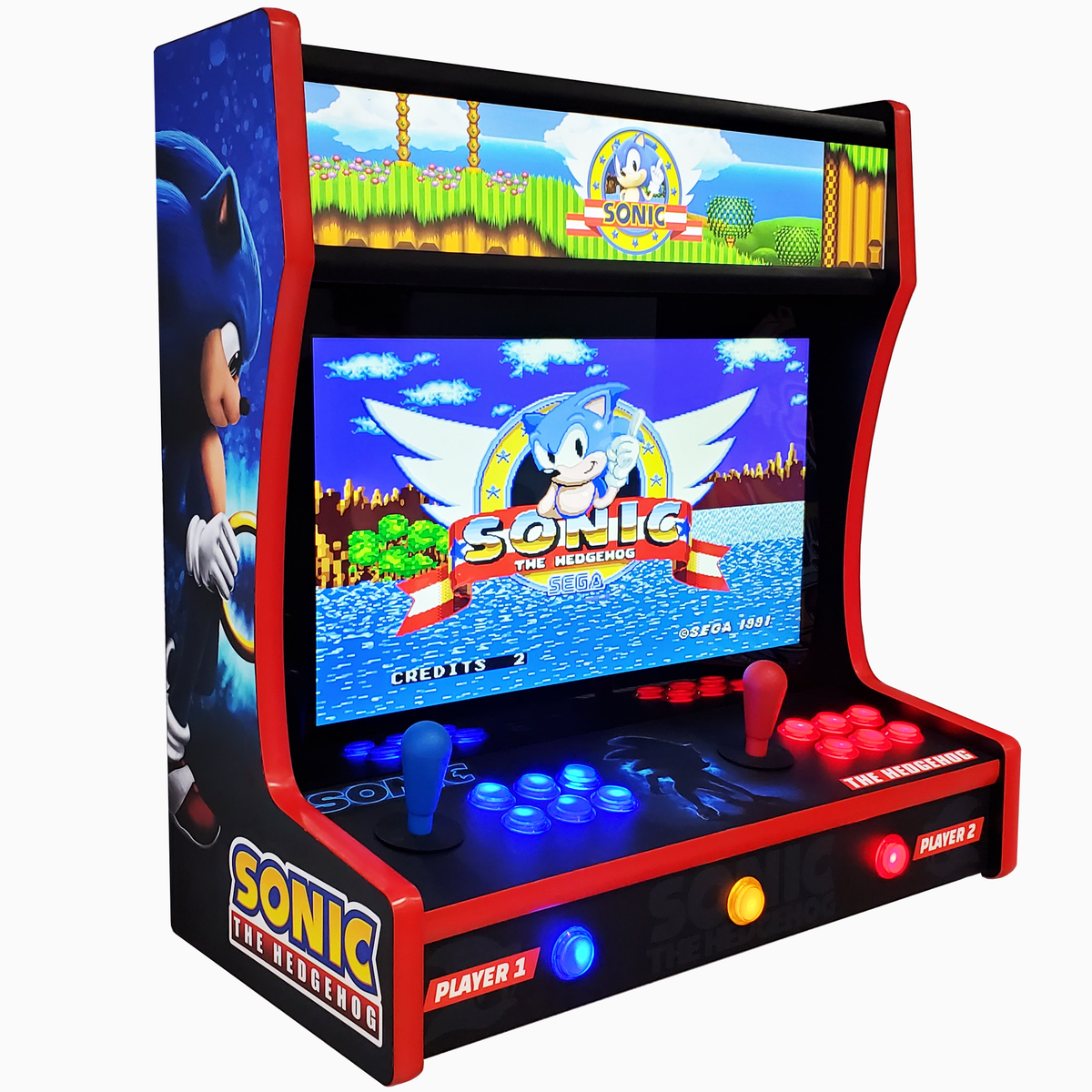 Sonic Themed Wall Mountable Arcade Machine – Quarterless