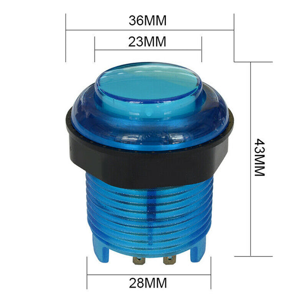 Convex 28MM LED Arcade Push Buttons